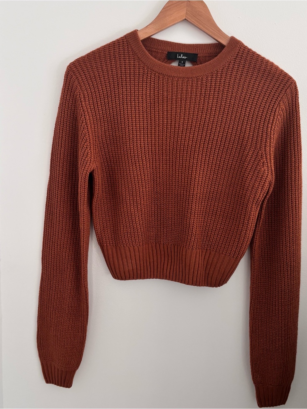 Lulu's Rust Crewneck Knit Sweater